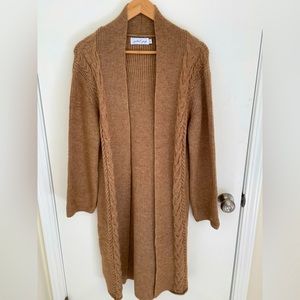 Brown long knit cardigan